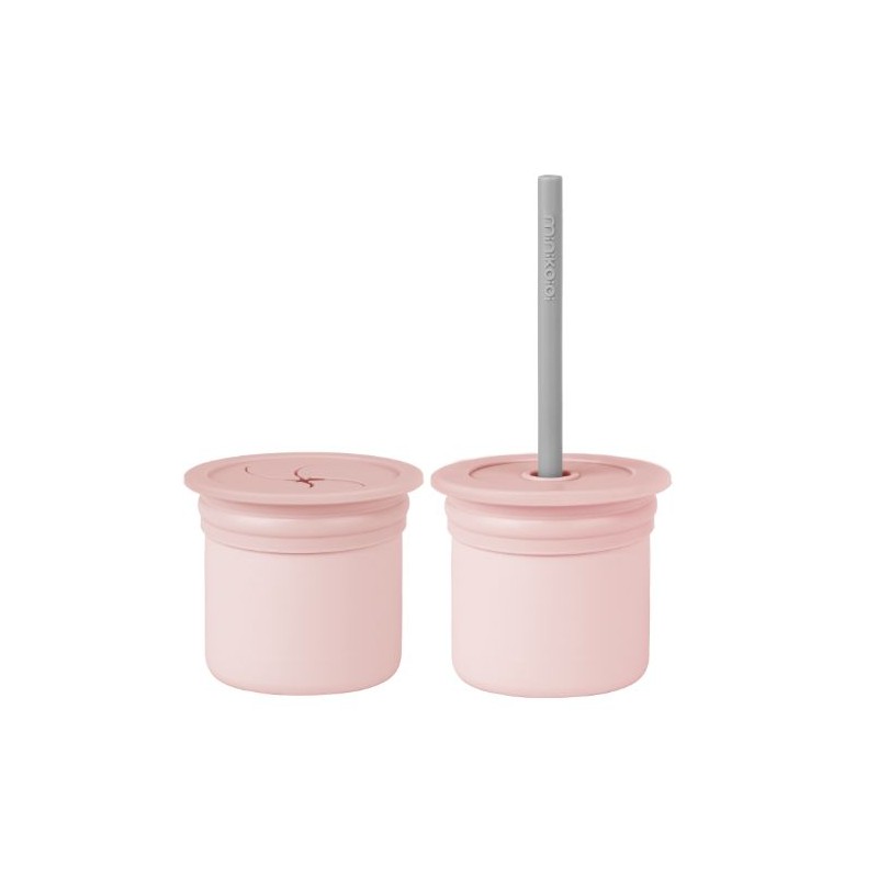 MinikOiOi Sip + Snack - Pinky Pink / Powder Grey